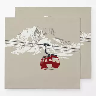 Servietten Berg Seilbahn cottage beige