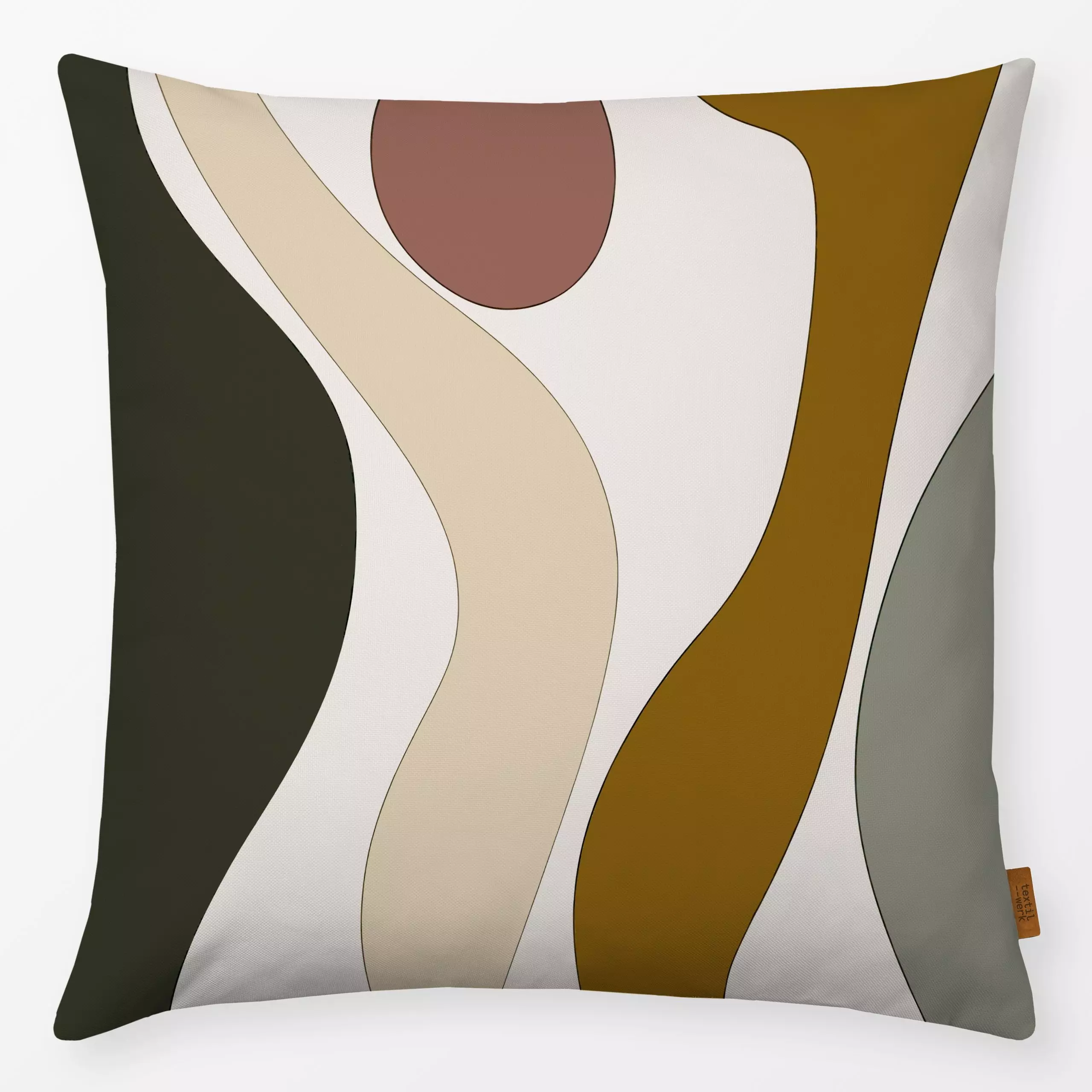 Kissen Abstrakt Herbst 4 - Symbole & Muster, Retro & Vintage - von „Uta Naumann"; minimal, Linien, abstrakt, Retro, modern, ...