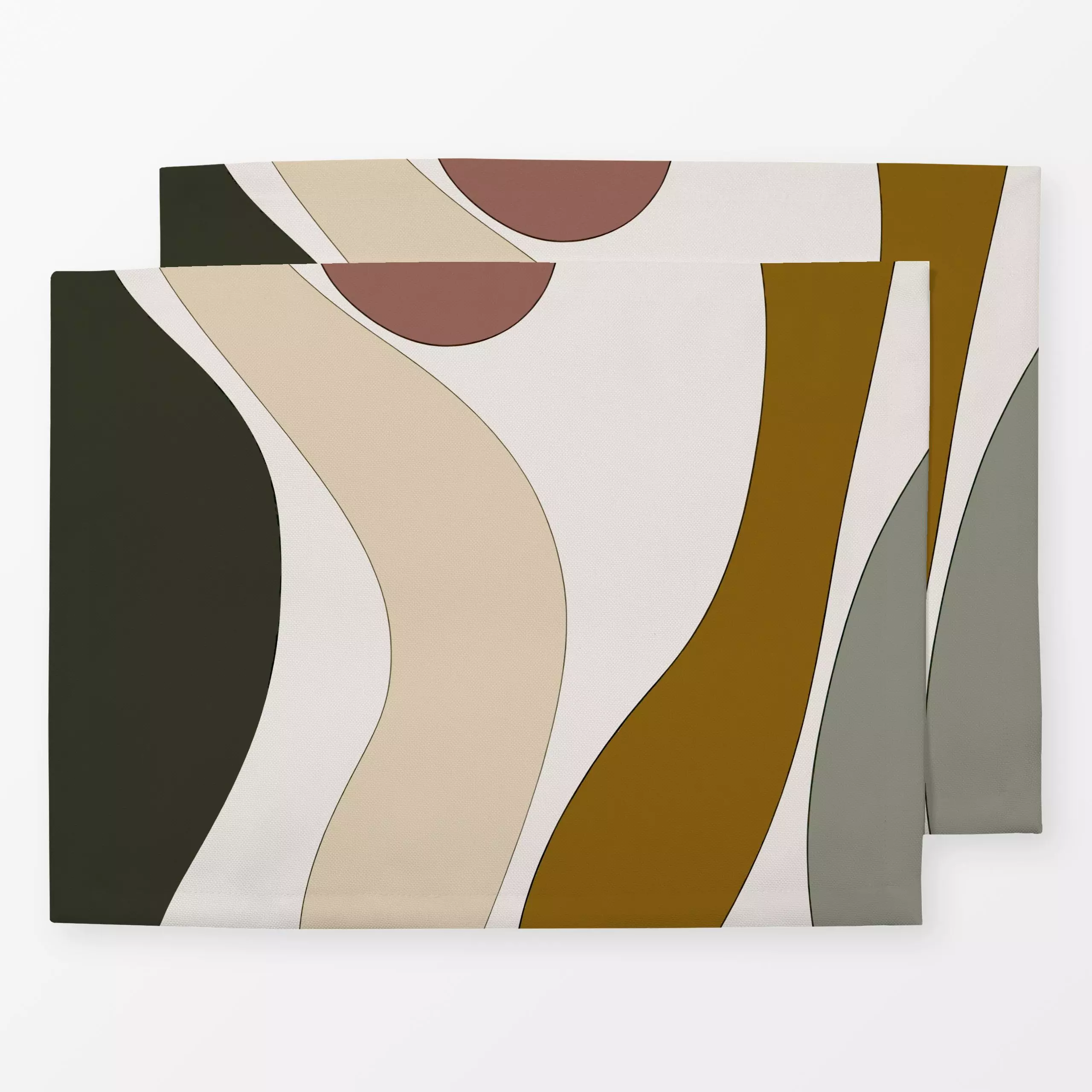 Tischset Abstrakt Herbst 4 - Symbole & Muster, Retro & Vintage - von „Uta Naumann“; minimal, Linien, abstrakt, Retro, modern...