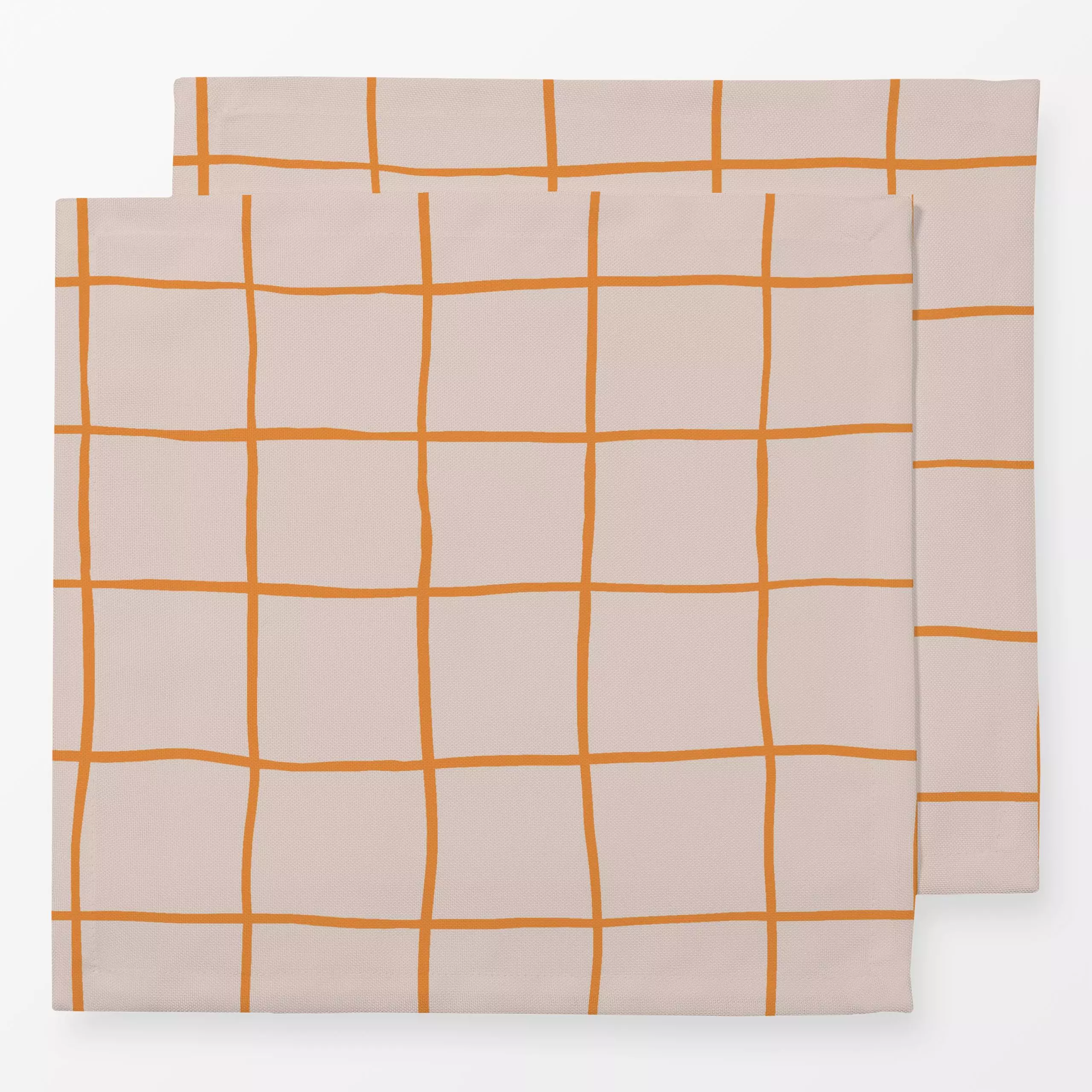 Servietten Karo Gelb - Symbole & Muster - von „Studio Kesse"; Linien, Orange, Herbst, Scandi, landhaus, gelb, klassisch, Her...