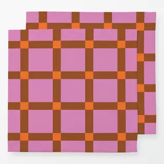 Servietten Karo Pink Braun Orange