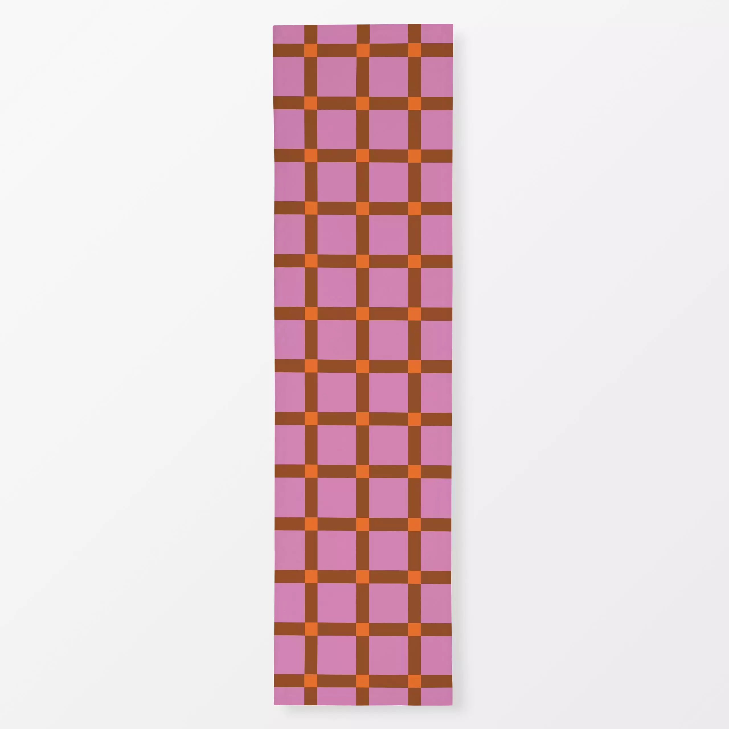 Tischläufer Karo Pink Braun Orange - Kinderzimmer & Motive für Kinder, Symbole & Muster - von „Julia Schumacher"; Kinderzimm...