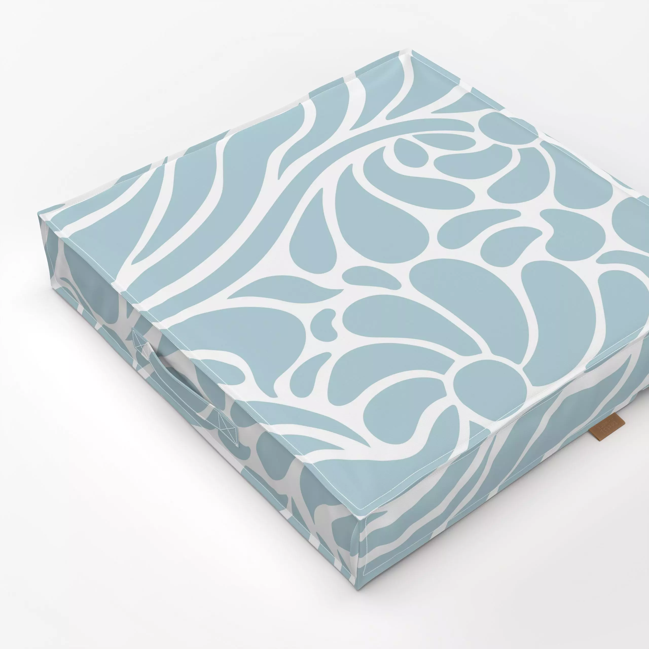 Bodenkissen Türkisener Sommer - Symbole & Muster - von „Sara Maria"; Kissen, Abstrakt, Sommerblumen, Strand, modern, Sommer,...