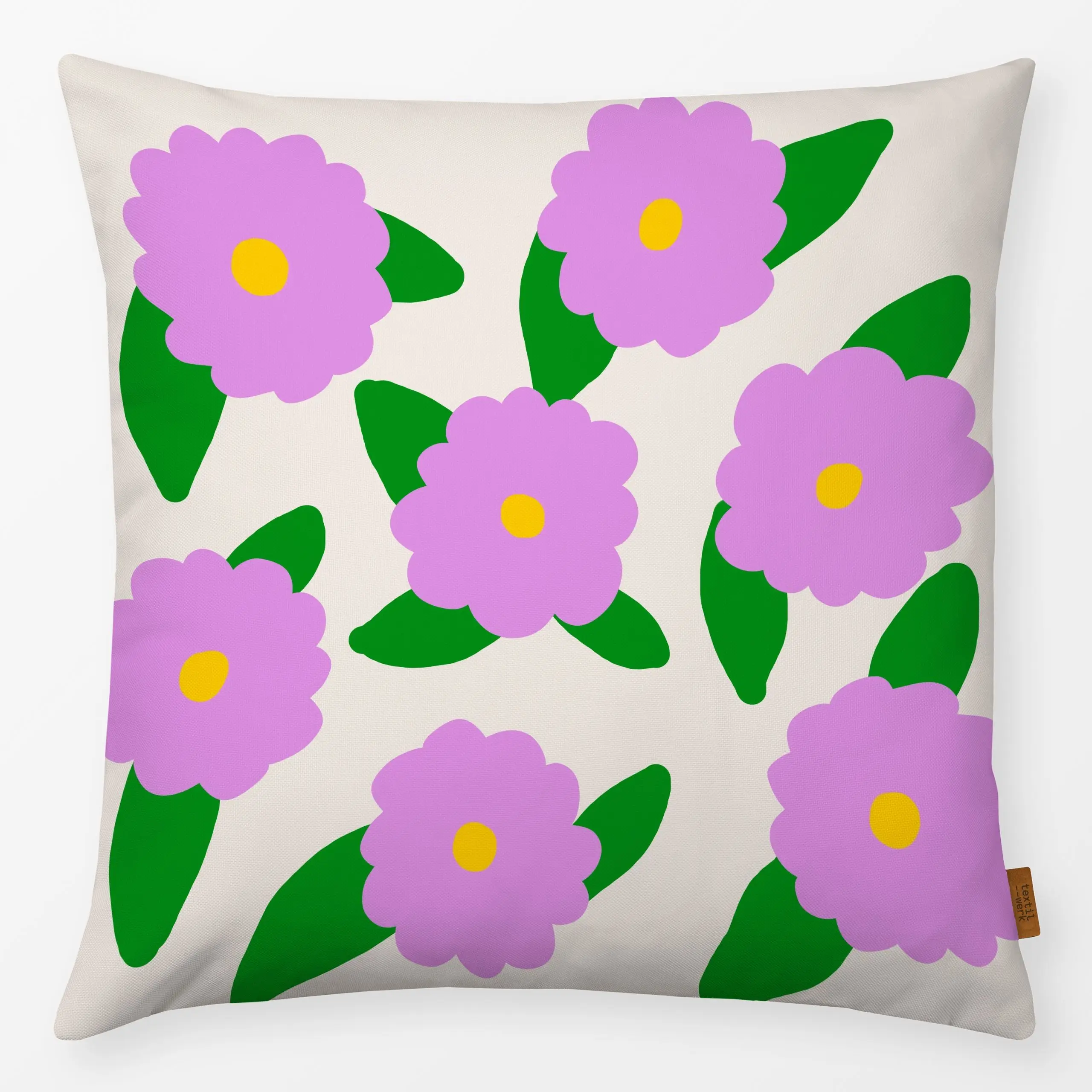 Kissen Blumen Pink - Blumen & Florales, Sommer - von „Sophie Augustin Illustration"; Blumen, Blüten, Sommer, Blumenmuster, S...