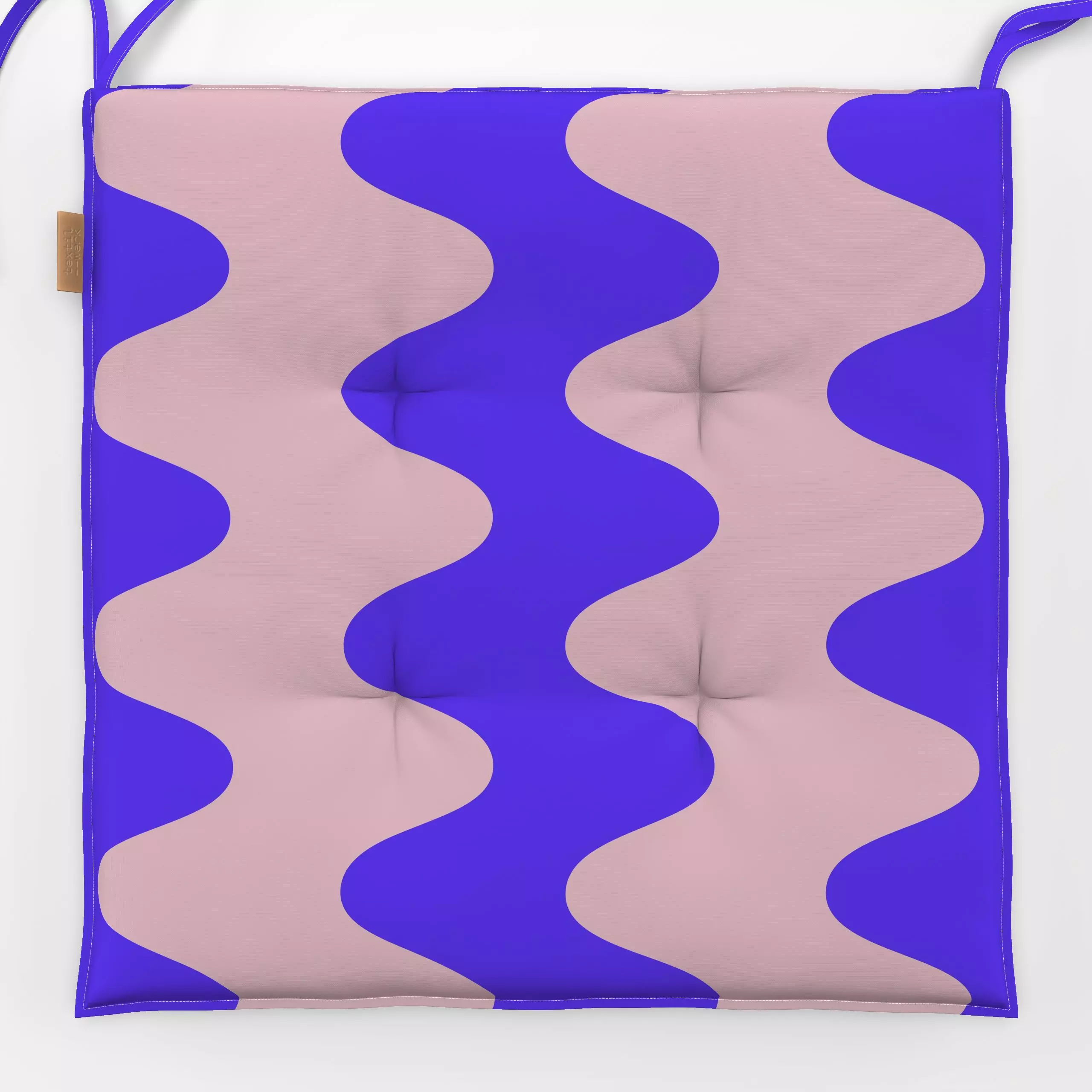 Sitzkissen Fun Wave blue - Symbole & Muster - von „Julia Schumacher"; wellen, Beach, fun, beachvibes, gewellt, groovy