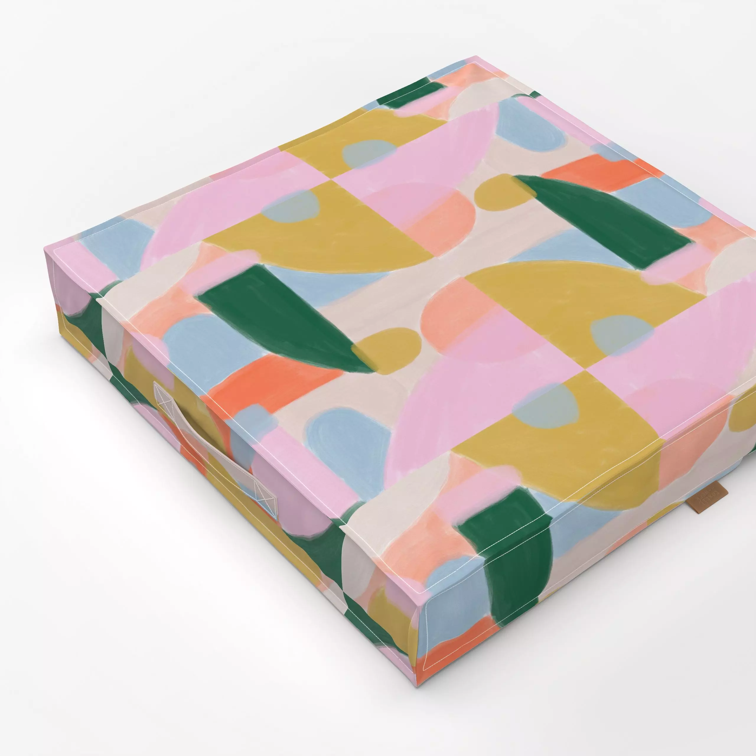 Bodenkissen Häppy Herbst Shapes - Herbst, Symbole & Muster - von „Studio ROSAGRAU"; boho, Aquarell, Pinsel, Illustration, ab...