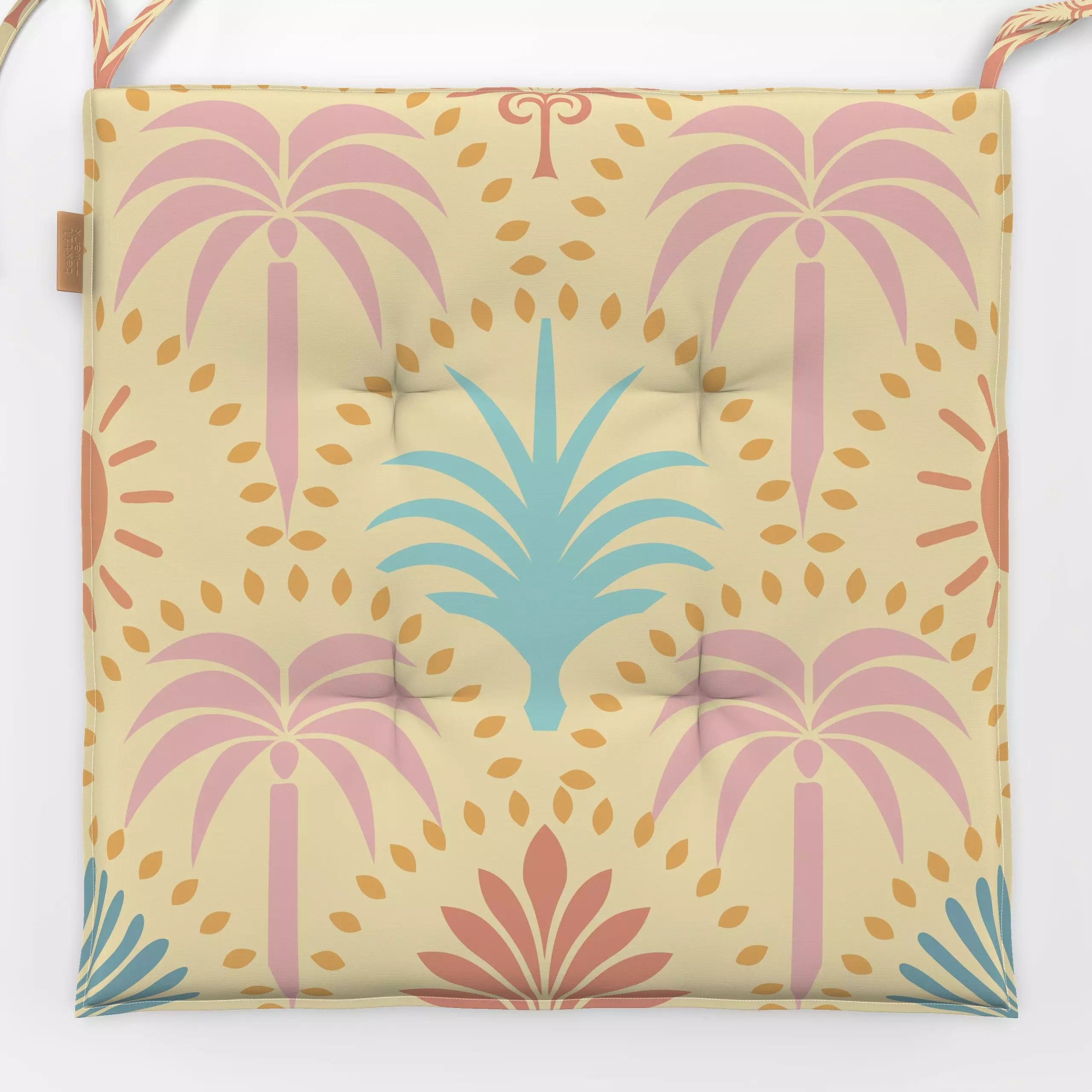 Sitzkissen Palm Springs Mid Century - Sommer, Pflanzen & Botanik - von „Andrea Haase"; Palmen, Sonne, Dessert, Sommer, Urlau...