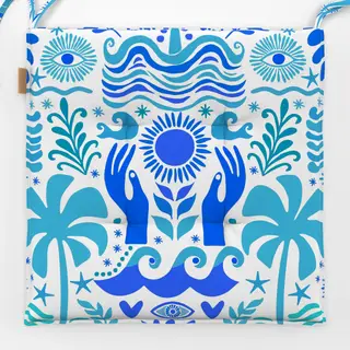 Sitzkissen Boho Beach Teal Blue