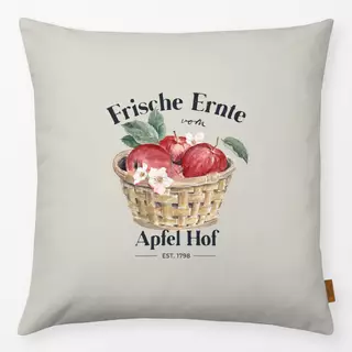 Kissen Ernte Apfel Korb kühl beige