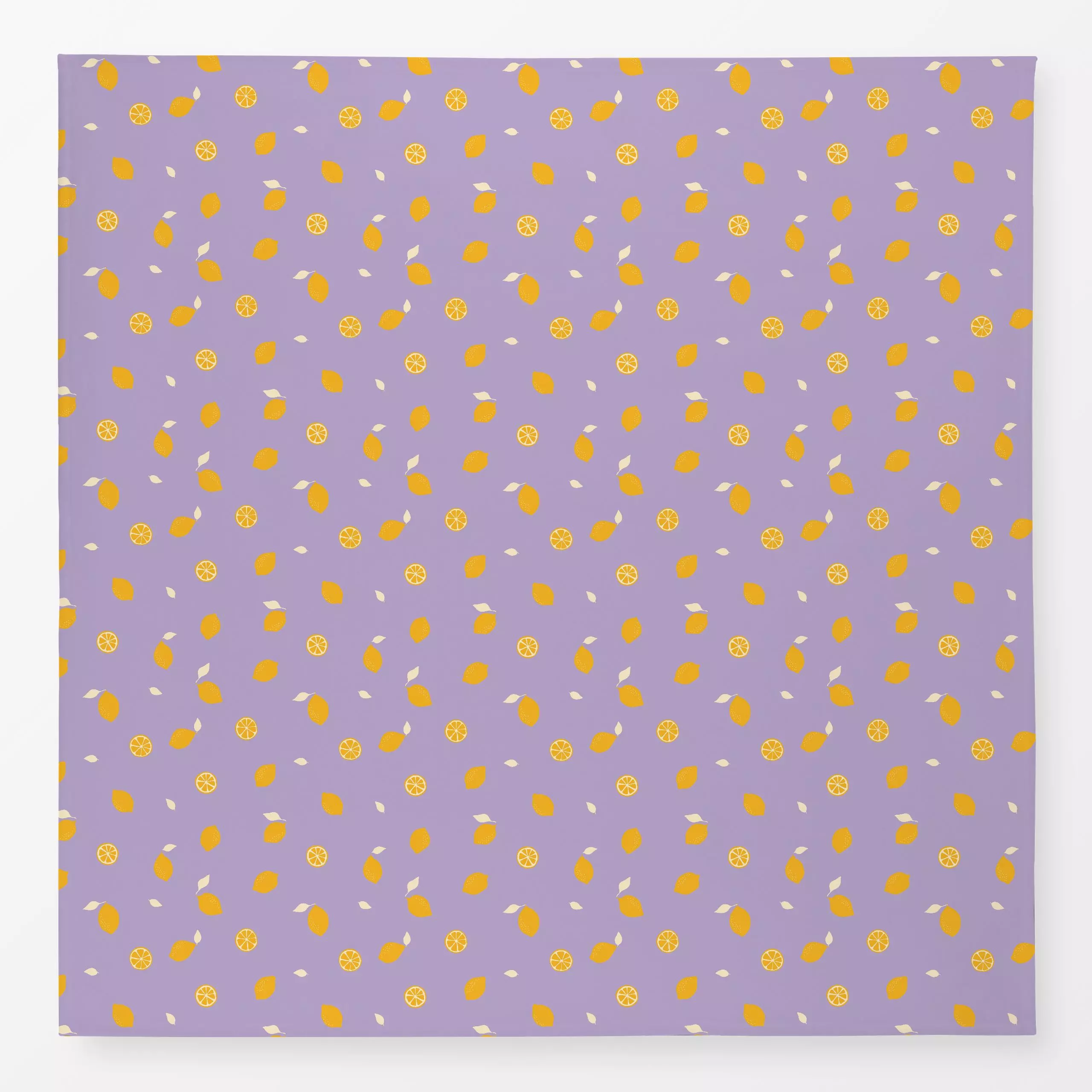 Tischdecke Zitronen Muster gelb lila, tropisch, gemustert, Früchte, Sommer, von Carolin Vonhoff