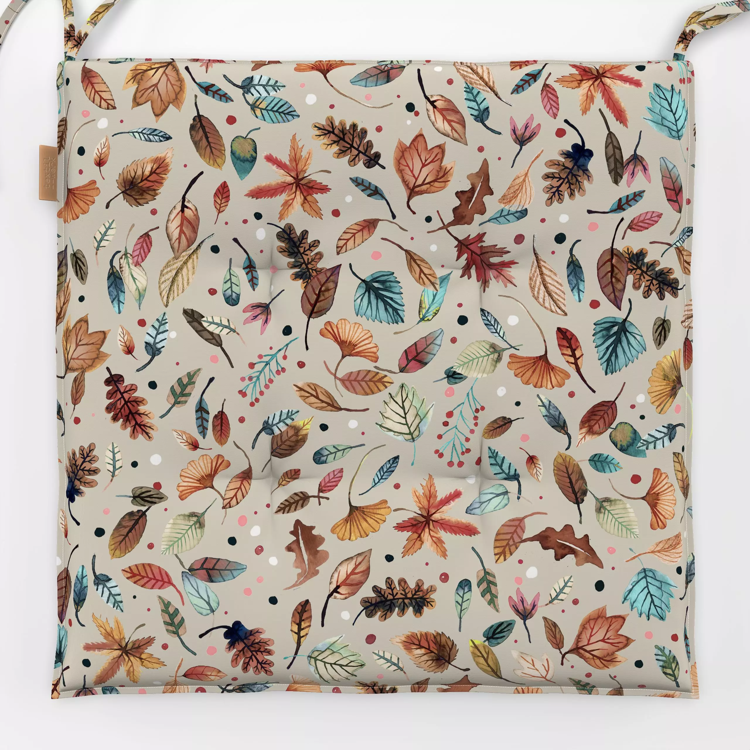 Sitzkissen Little Autumn Leaves - Herbst, Natur & Landschaft, Pflanzen & Botanik - von „Ninola Design "; Blätter, Kräuter, W...