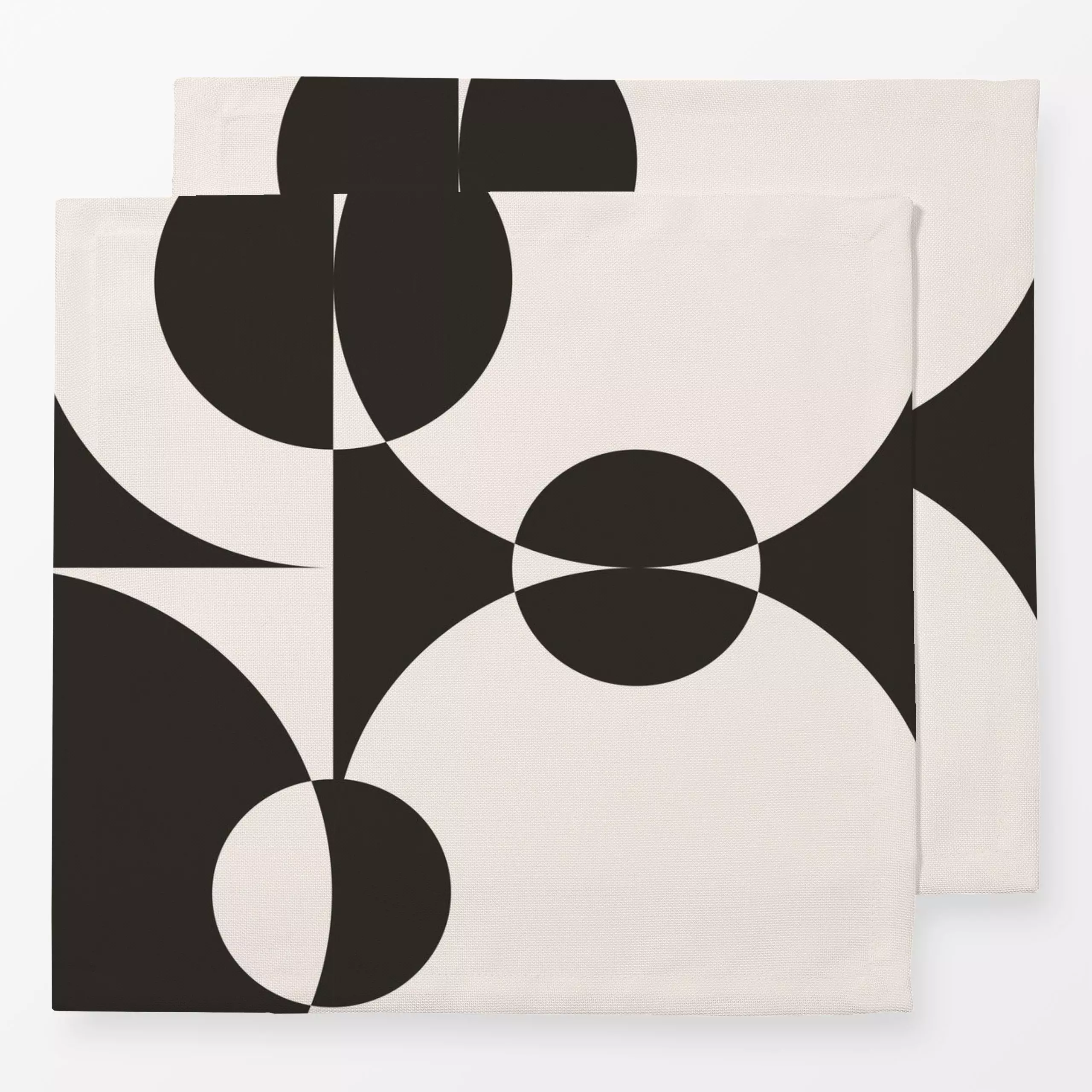 Servietten Geomeform 10 black and white - Symbole & Muster - von „BOUDOIR BOBO"; abstrakt, Geometrisch, beige, formen, Form,...