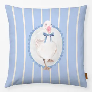 Kissen Gans gestreift blau