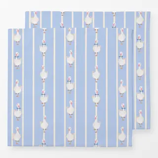 Servietten Gans gestreift blau