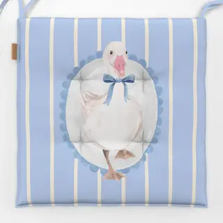 Sitzkissen Gans gestreift blau