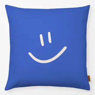 Kissen Happy Smiling Face blue