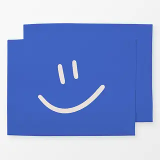 Tischset Happy Smiling Face blue