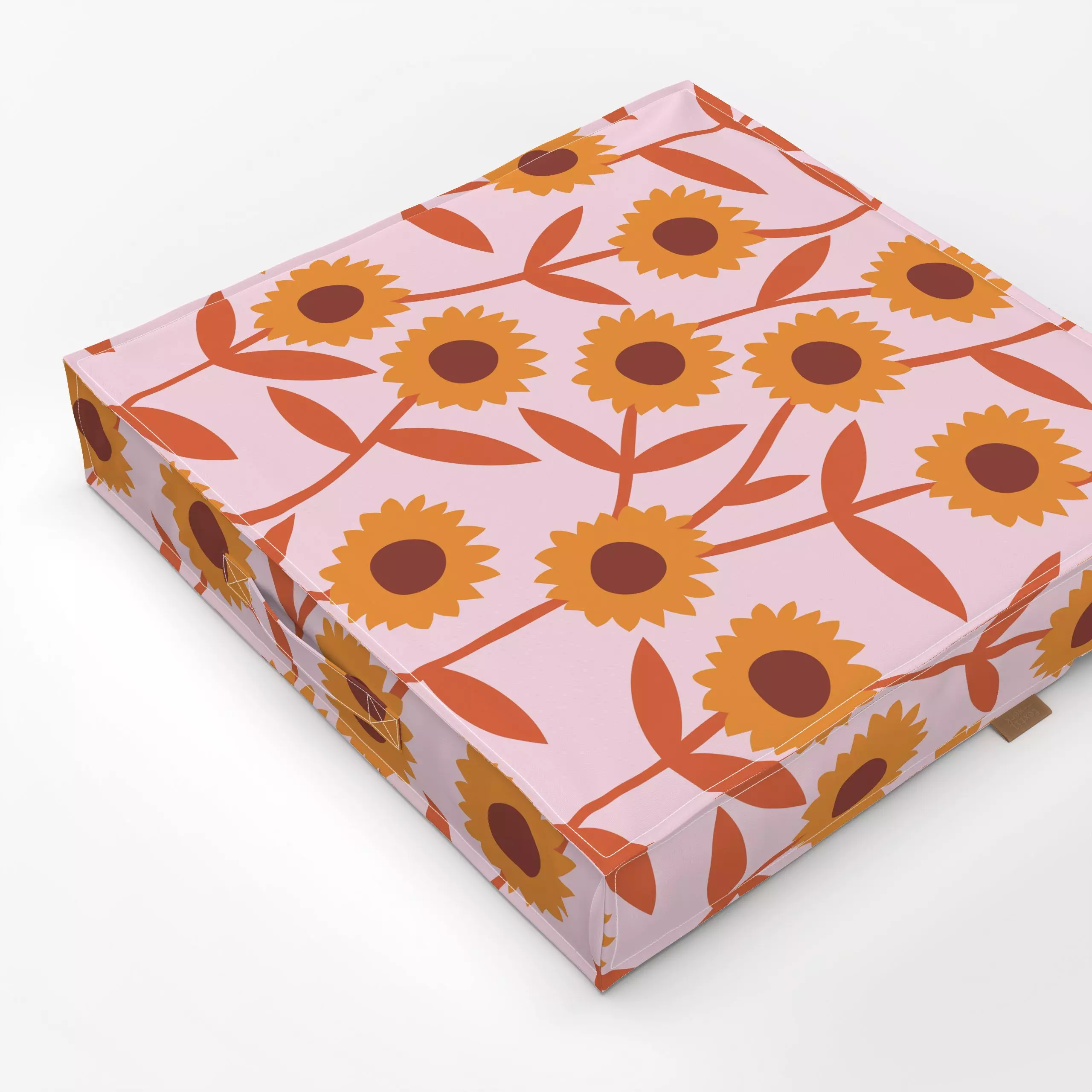 Bodenkissen Pattern Sunflower Pink - Blumen & Florales, Natur & Landschaft, Pflanzen & Botanik - von „Jana Driver"; Muster, ...