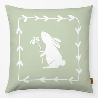 Kissen Hase mit Blume hellgrün