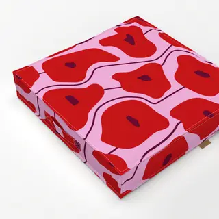 Bodenkissen Poppy Pattern Pink