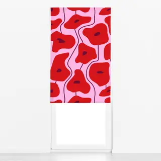 Raffrollo Poppy Pattern Pink