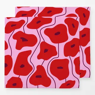 Servietten Poppy Pattern Pink