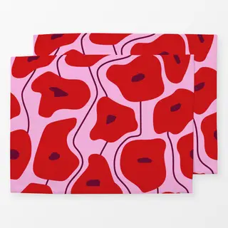 Tischset Poppy Pattern Pink