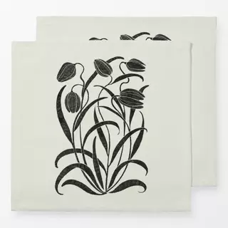 Servietten Tulip Flowers black