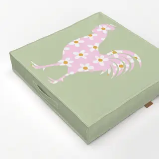 Bodenkissen Blumen Hahn Grün