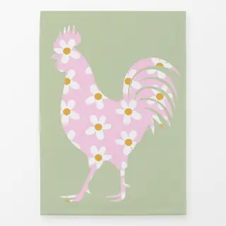 Geschirrtücher Blumen Hahn Grün