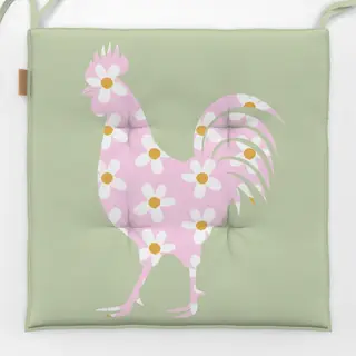 Sitzkissen Blumen Hahn Grün
