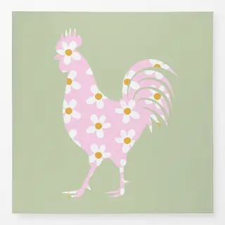 Tischdecke Blumen Hahn Grün