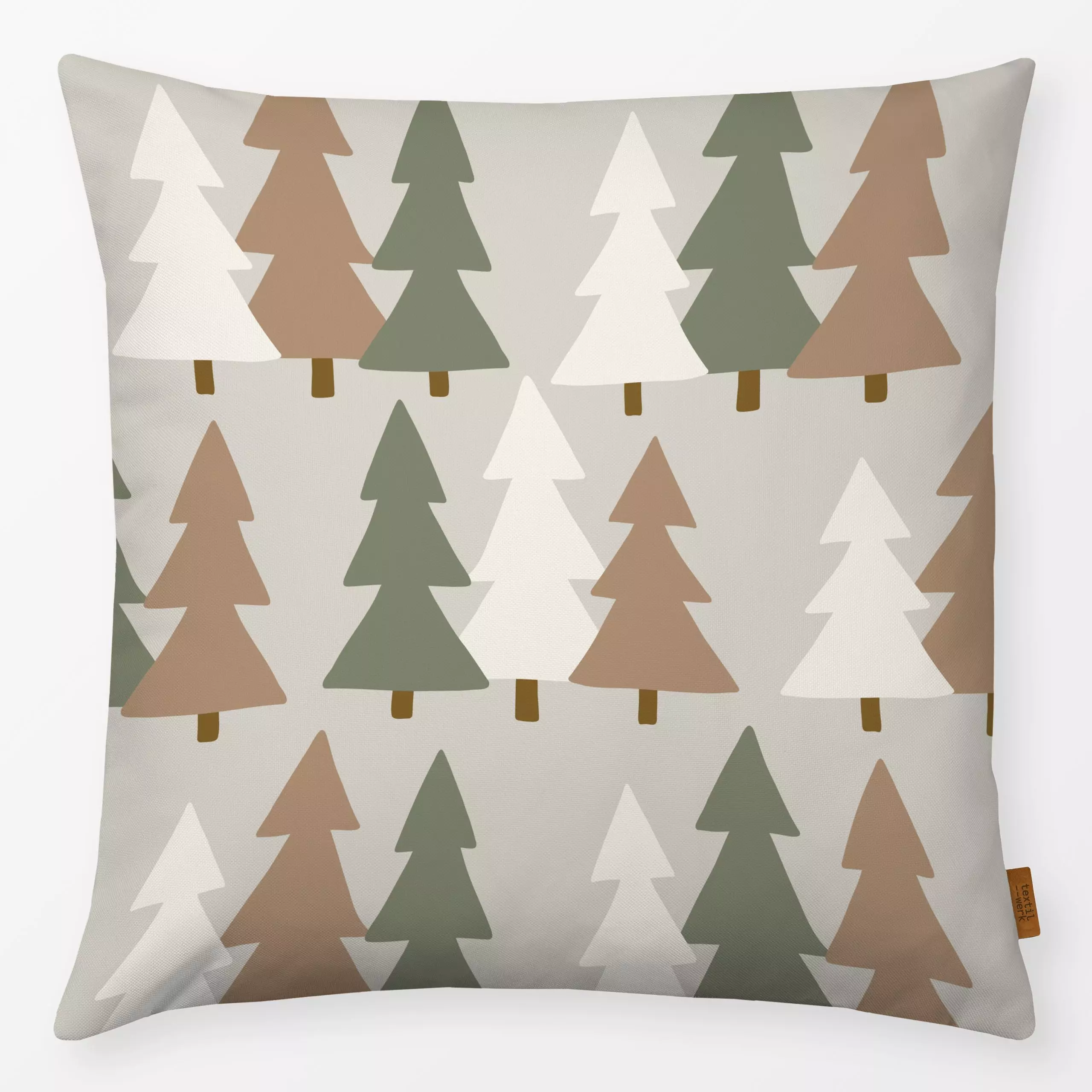 Kissen Trees soft boho - Winter, Symbole & Muster - von „Kathrin Woo"; boho, Muster, Natur, minimal, Bäume, Wald, Braunschwe...