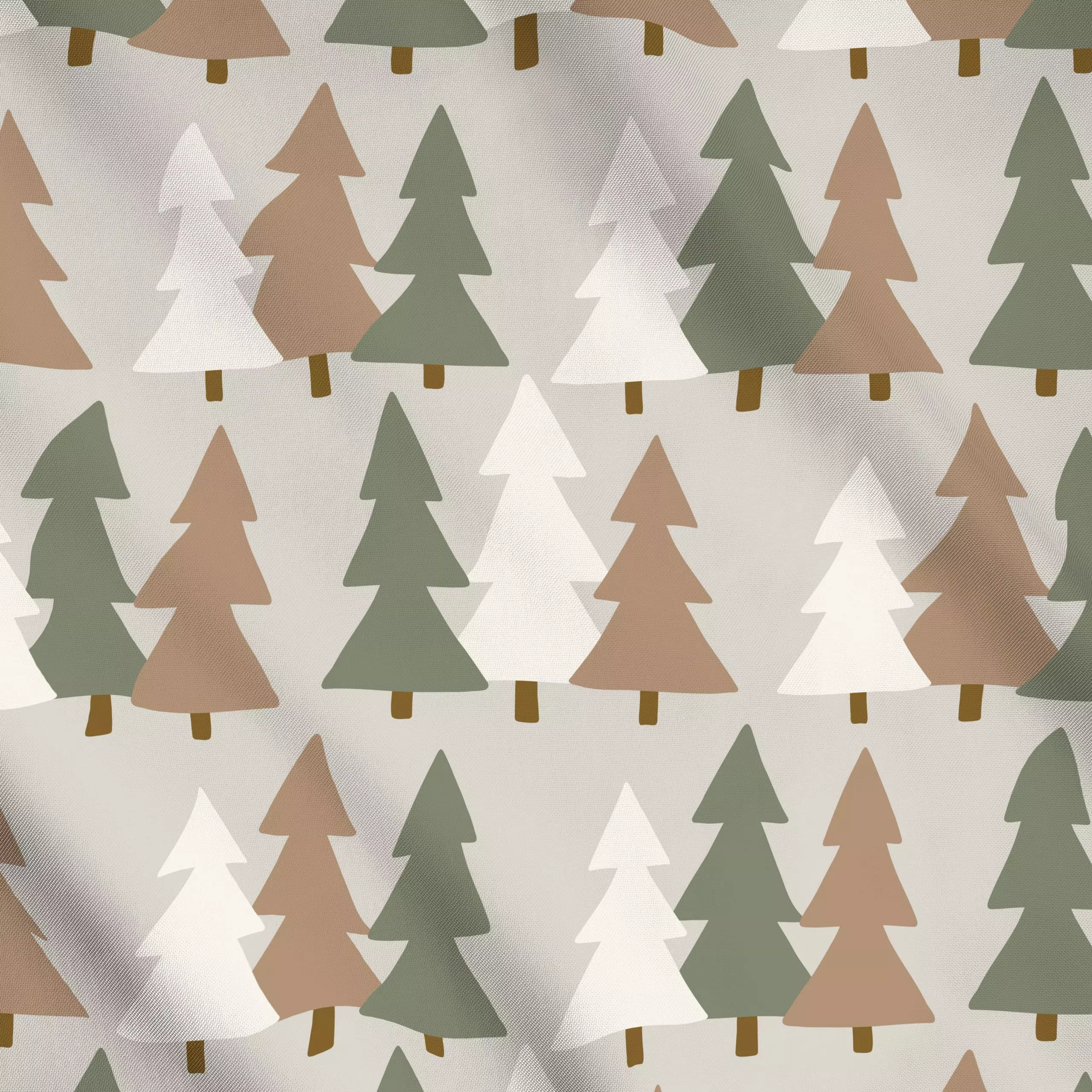 Meterware Trees soft boho - Winter, Symbole & Muster - von „Kathrin Woo"; boho, Muster, Natur, minimal, Bäume, Wald, Braunsc...