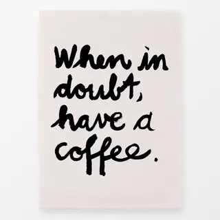 Geschirrtücher Coffee Spruch Typography Beige
