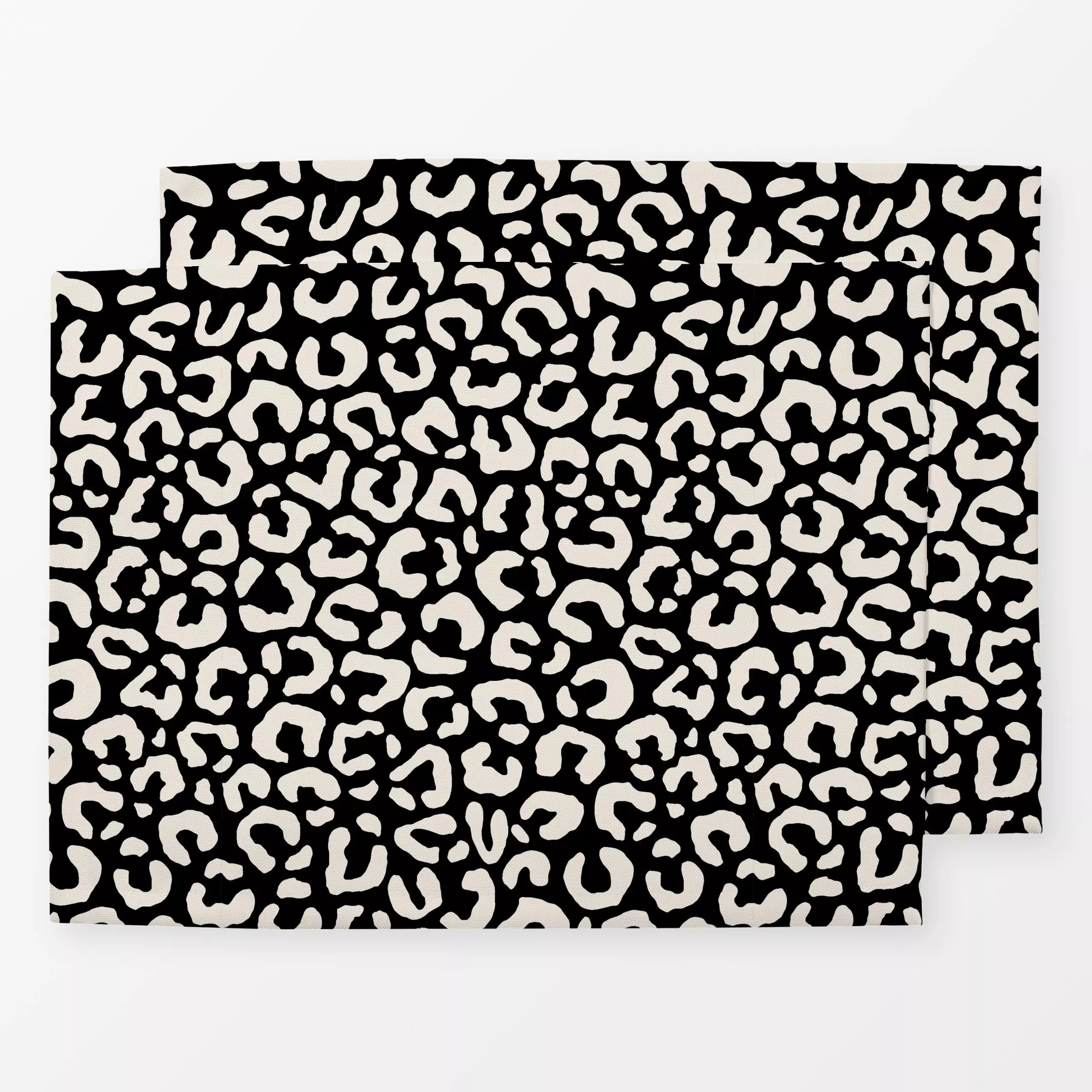 Tischset Leopard schwarz weiß - Tiere, Symbole & Muster - von „Studio Kesse"; Tiger, Wildtiere, Leopard, wildnis, Gepard, Wi...