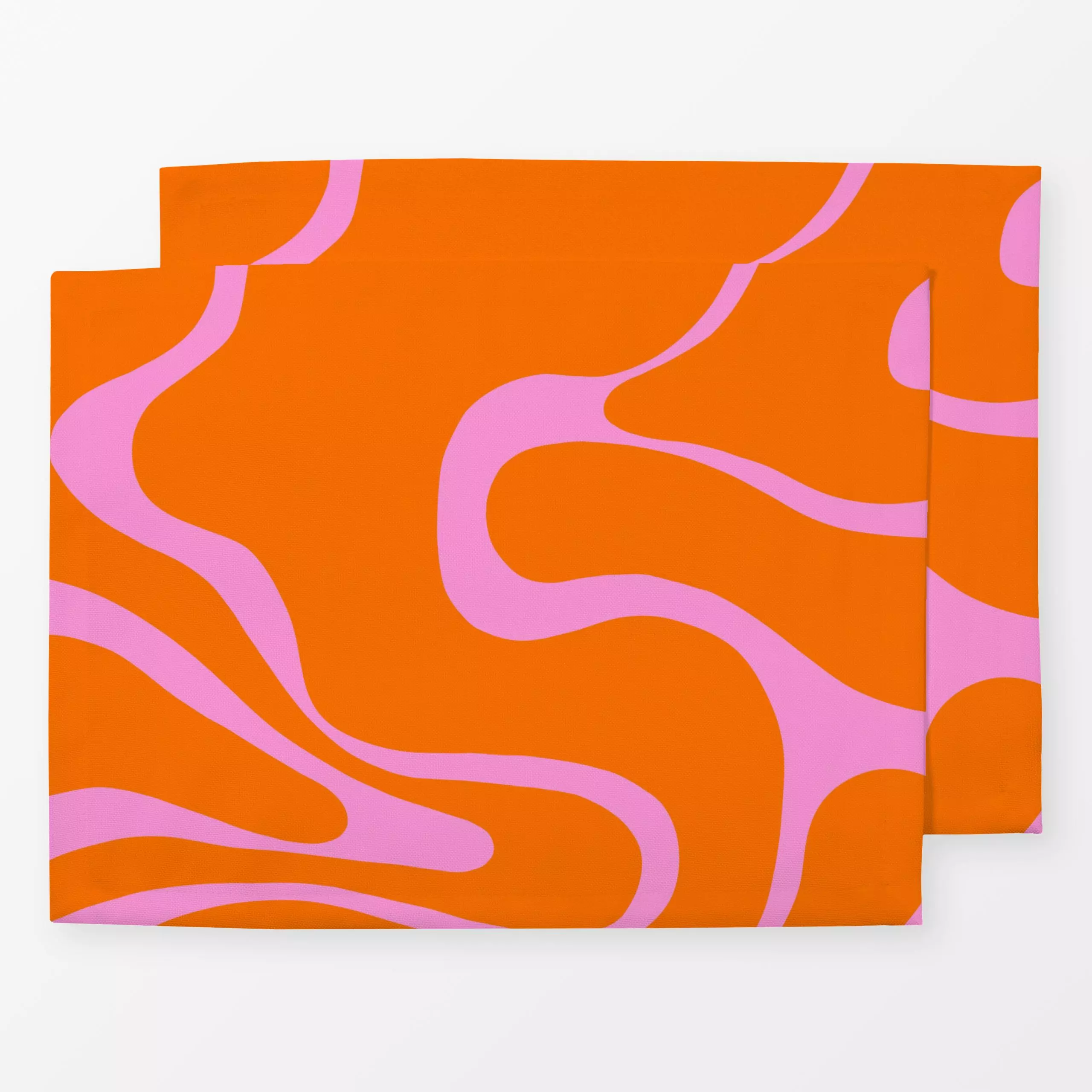 Tischset High-Five Orange Pink, gemustert, von textilwerk