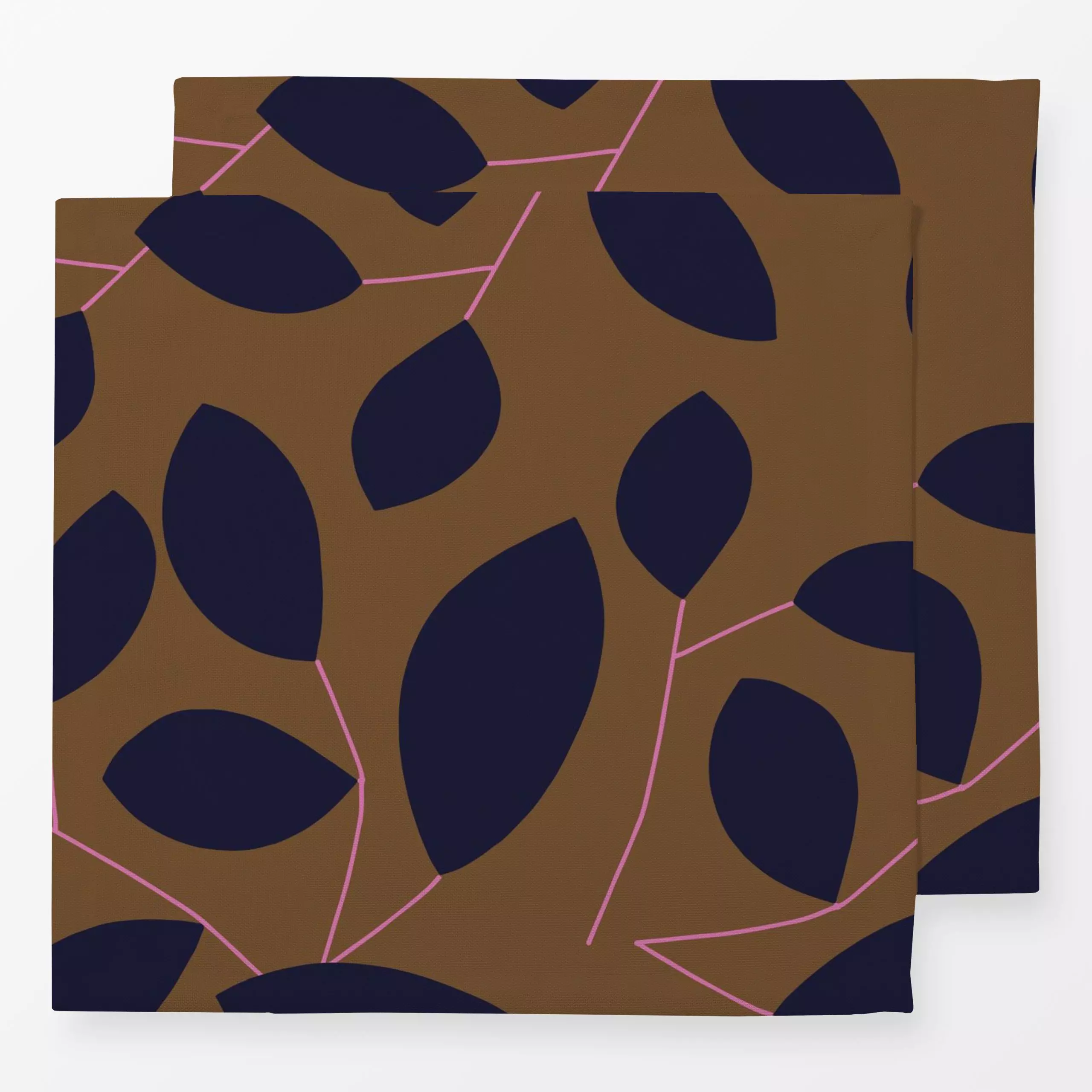 Servietten Herbst Zweige - Herbst, Pflanzen & Botanik - von „Julia Schumacher"; Blatt, Linien, abstrakt, aubergine, Blätter,...