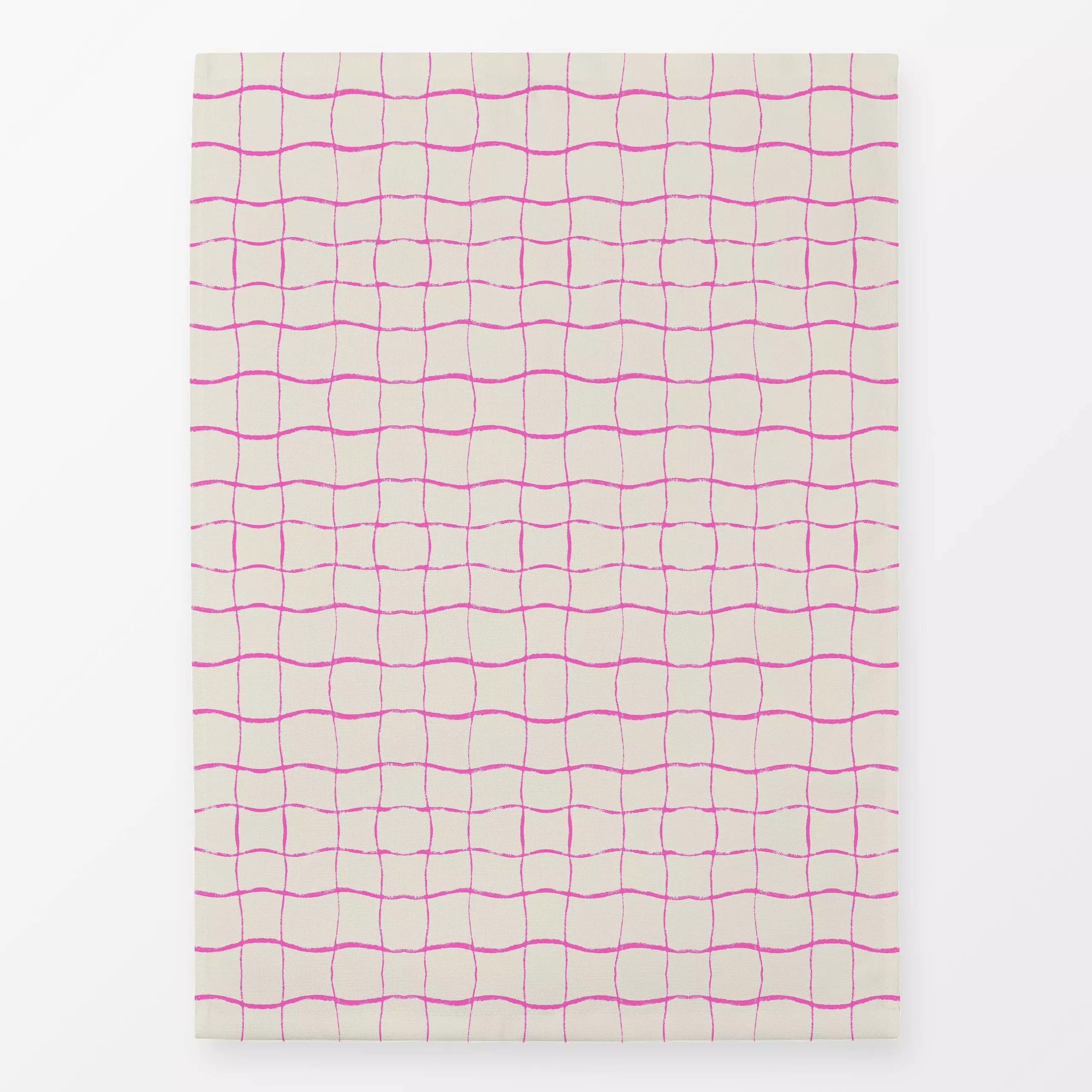 Geschirrtücher Pool Karo pink - Sommer, Sport, Symbole & Muster - von „Katrin Graff"; creme, modern, pink, Karos, kariert, f...