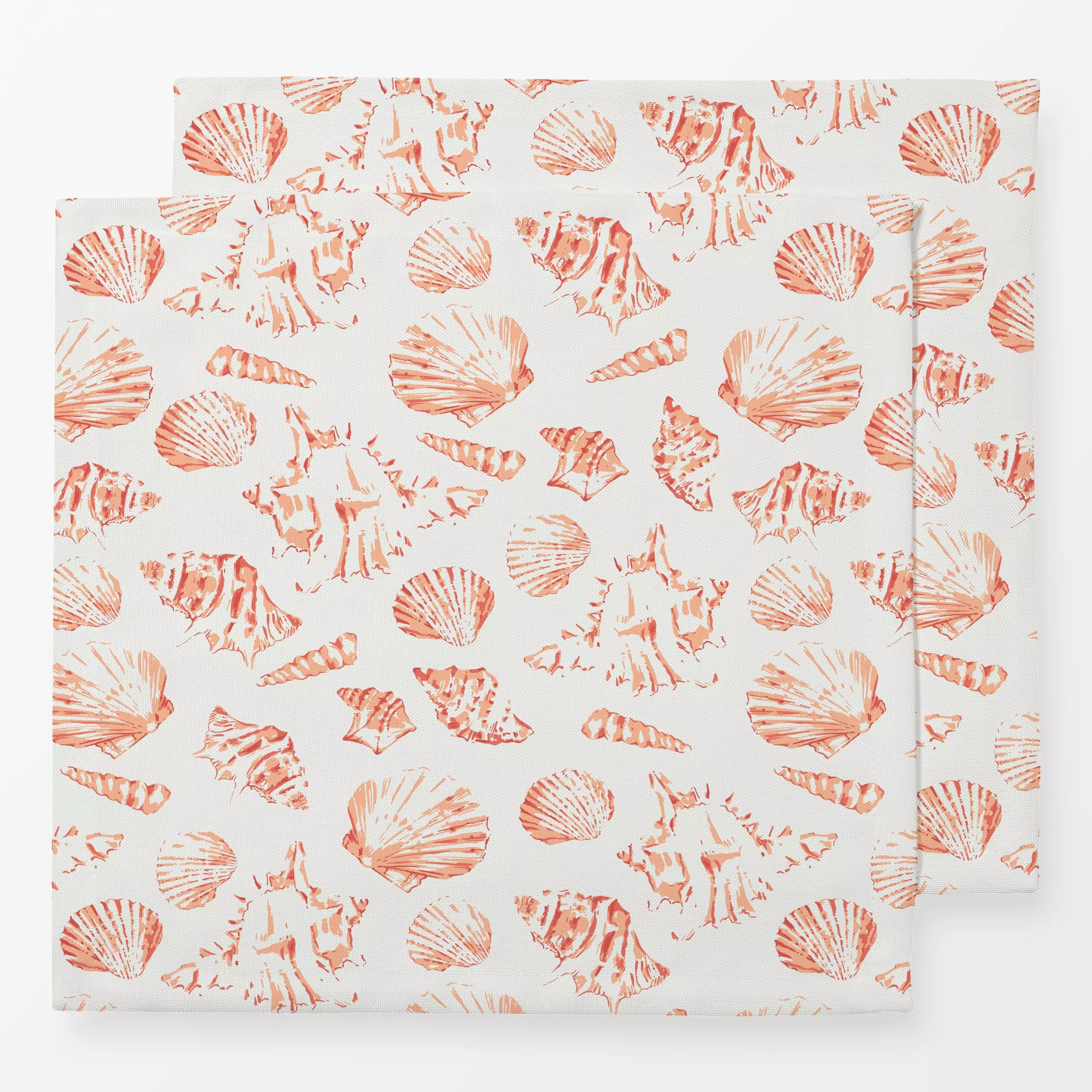Servietten Seashells coral - Natur & Landschaft, Sommer, Tiere - von „Katrin Graff"; Strand, maritim, Muscheln, coastal, Bea...