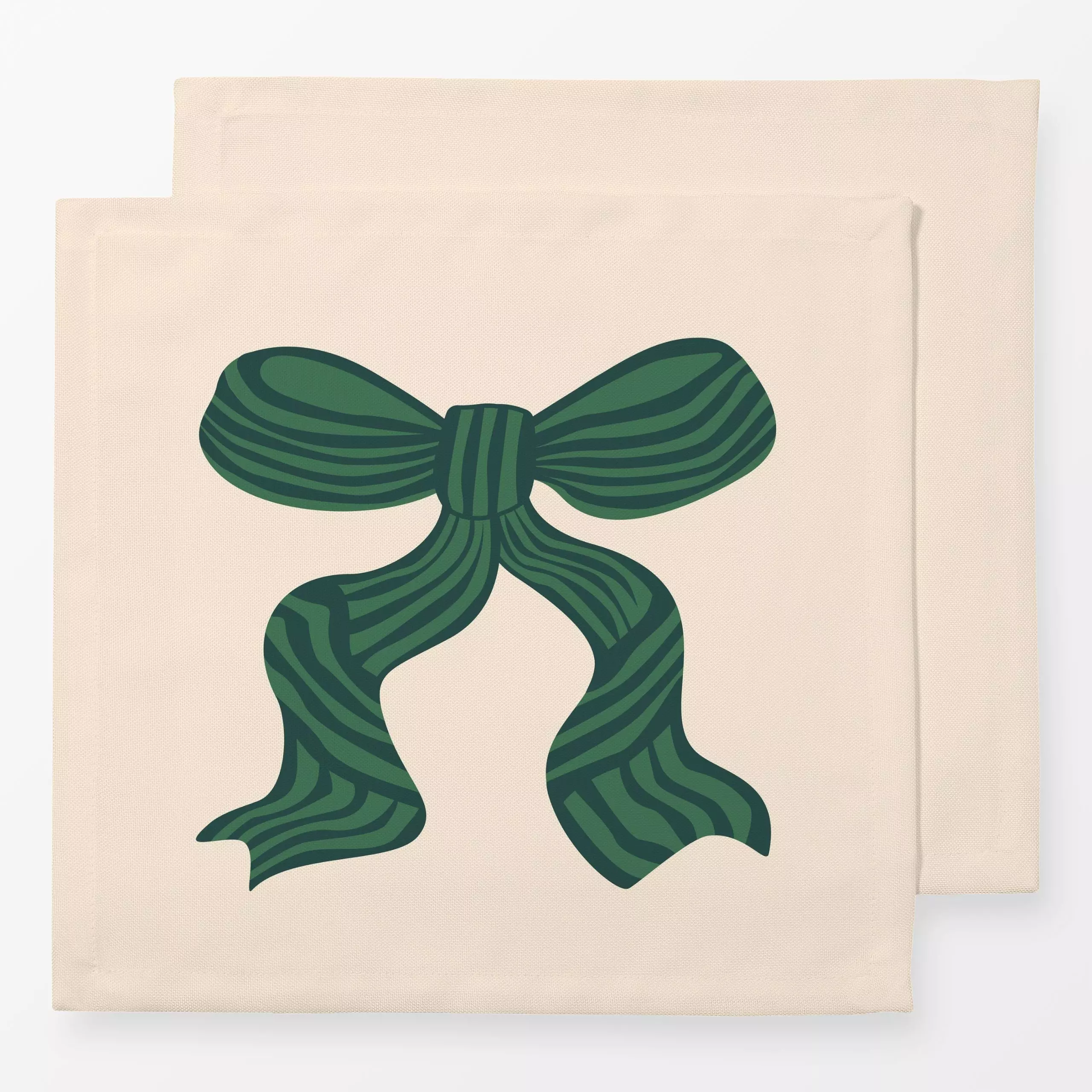 Servietten Festive Christmas Bow green - Weihnachten, Winter, Anlässe - von „Karen Menzenbach"; Streifen, Merry Christmas, W...