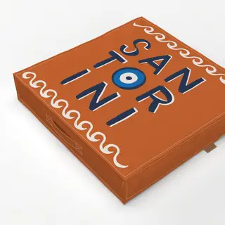 Bodenkissen santorini typography