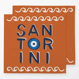 Servietten santorini typography