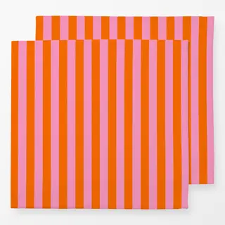 Servietten Streifen Pink Orange