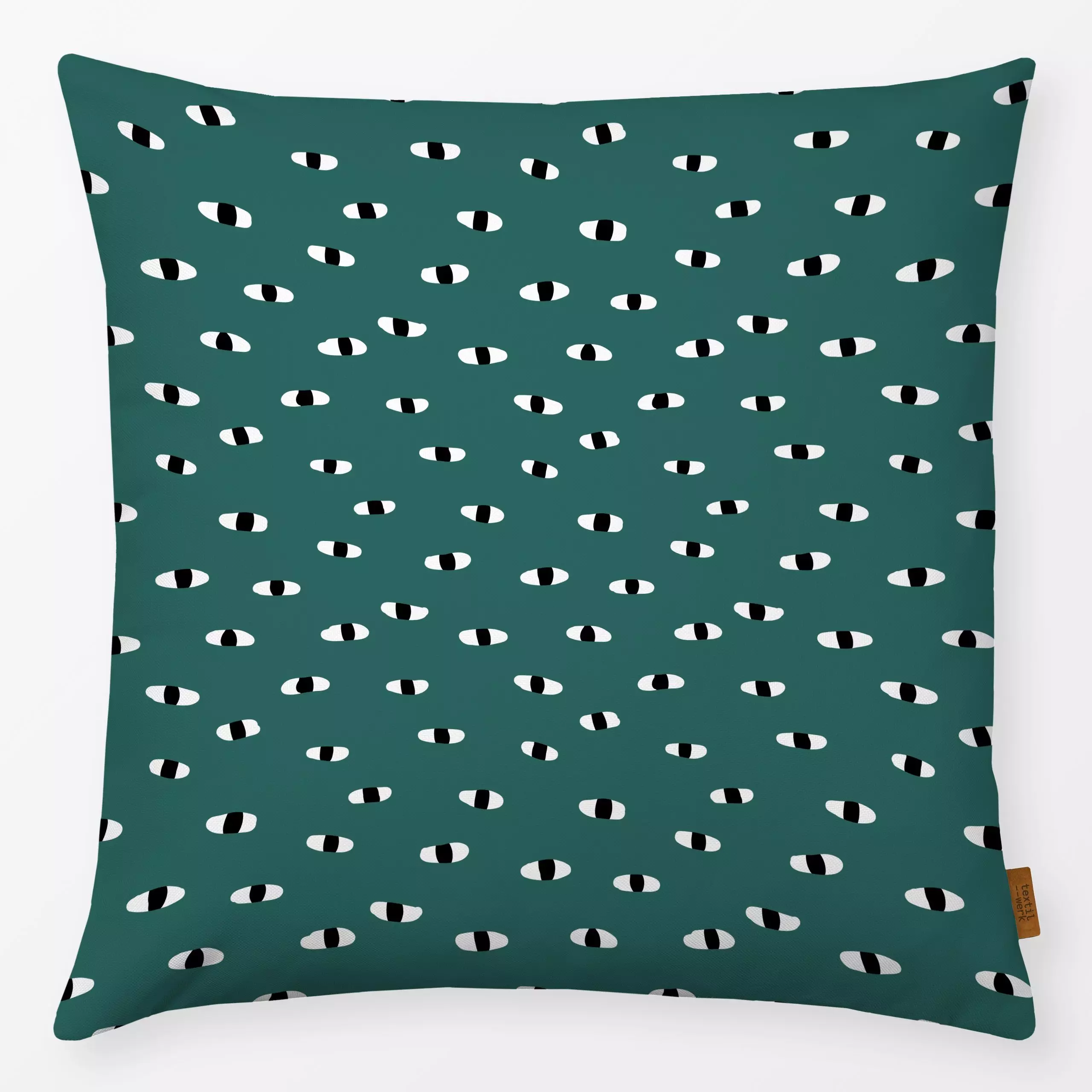 Kissen Magic Eyes - Herbst, Symbole & Muster - von „Maren Gross "; Muster, Kinder, abstrakt, verspielt, Lustig, Geschenk, Au...