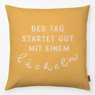 Kissen Guter Start in den Tag gelb