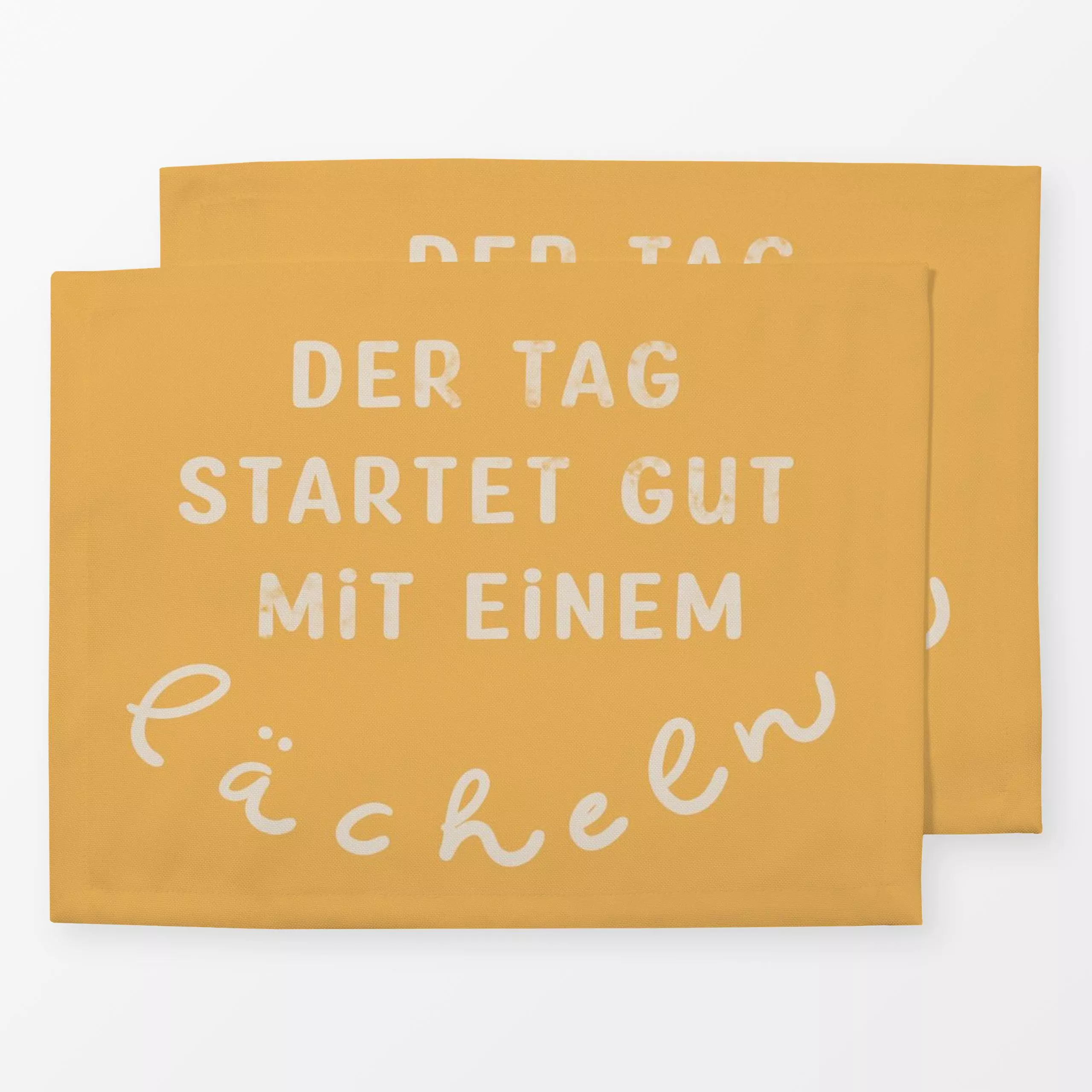 Tischset Guter Start in den Tag gelb, Spruch, von Julia Reyelt