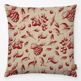 Kissen Weihnachts Zweige sand - rot