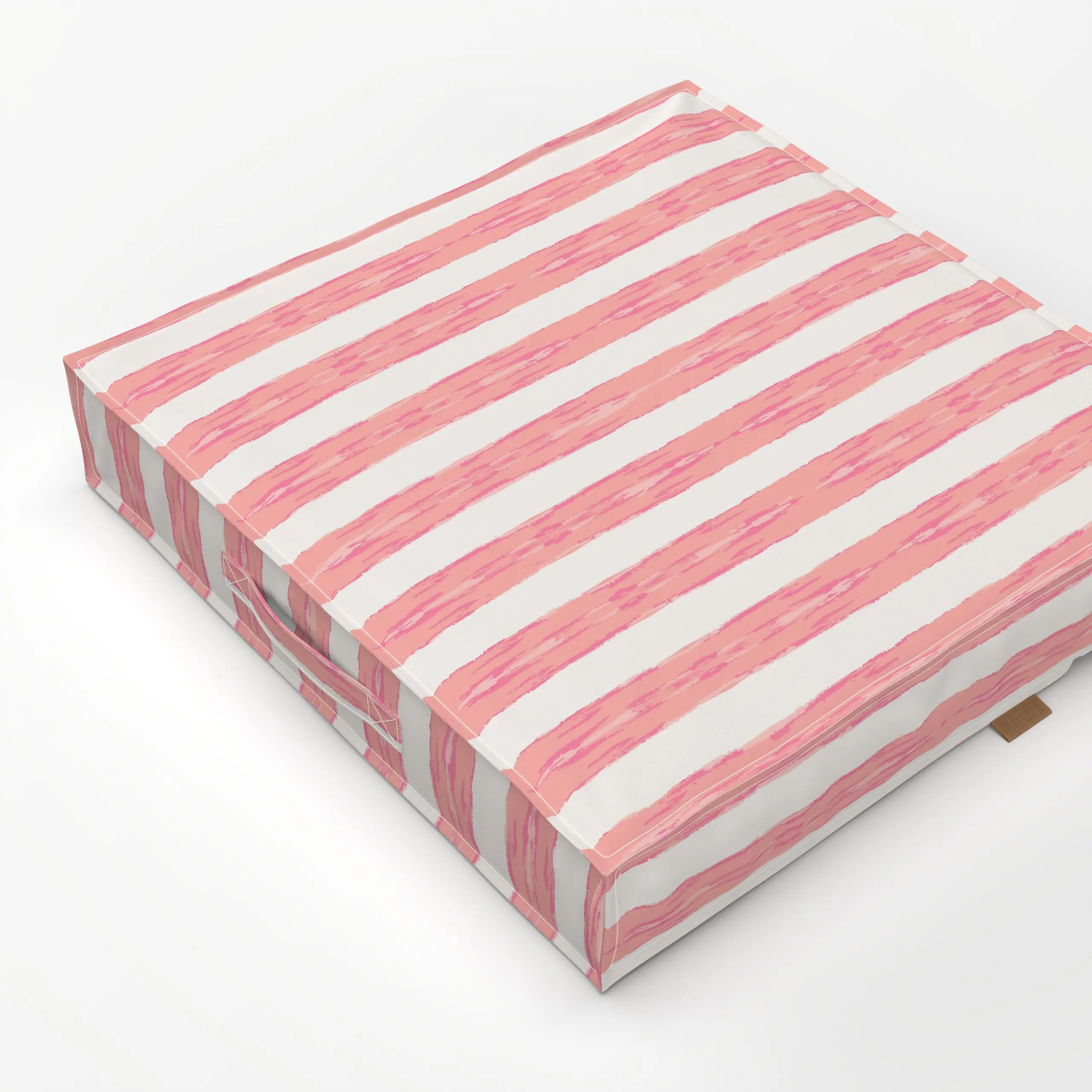 Bodenkissen Brushstroke Stripes pink - Sommer, Symbole & Muster - von „Karen Menzenbach"; Muster, Streifen, rosa, Kinderzimm...