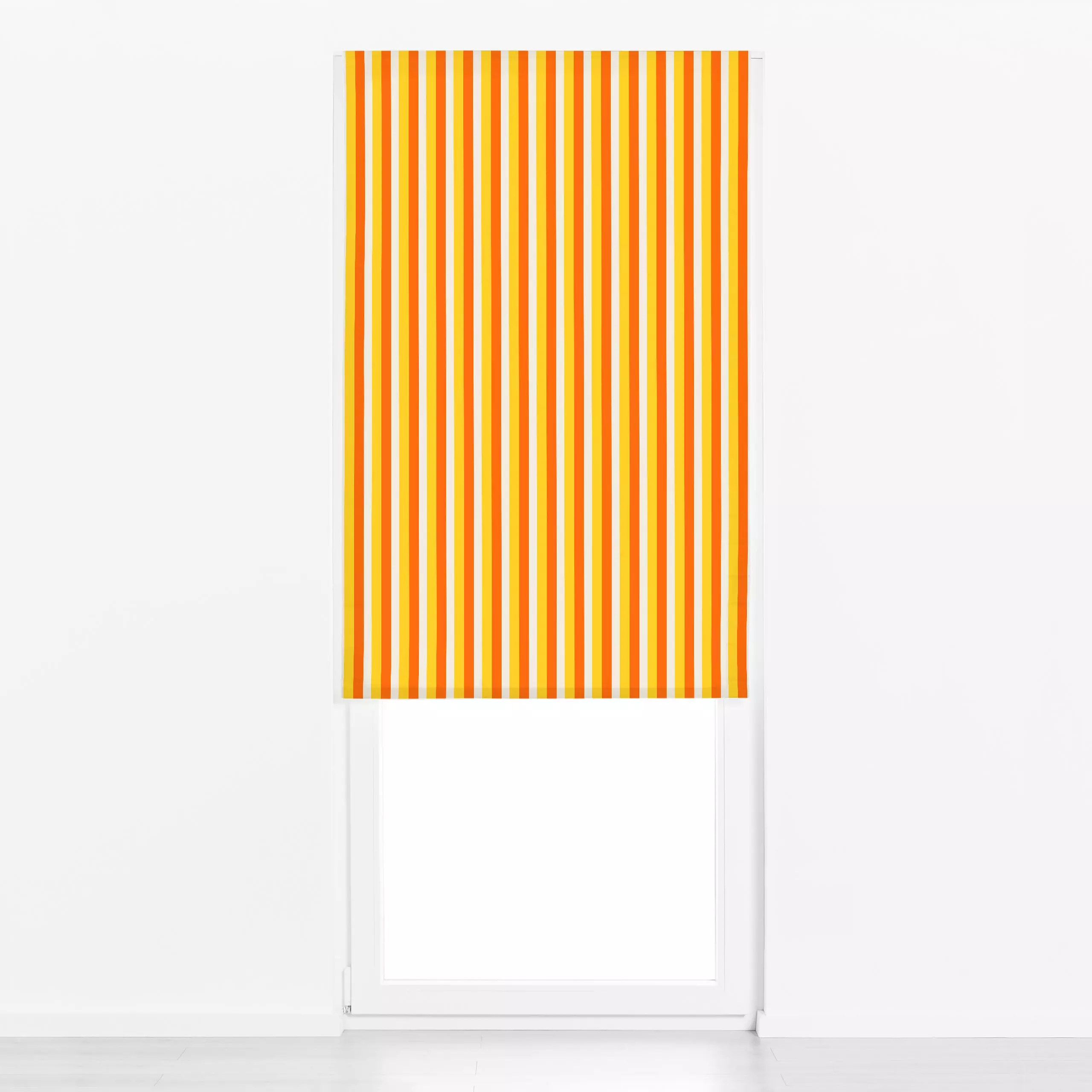 Raffrollo Stripes Orange Yellow Beige - Sommer, Symbole & Muster - von „textilwerk"; Illustration, Sonne, Sommer, trend, bun...